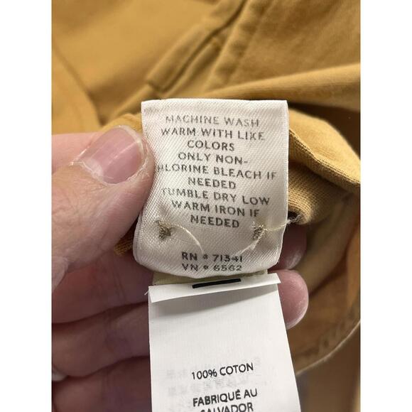 LL BEAN Shirt Women's Size 14 Button Down Long Sleeve Cotton Yellow - Picture 7 of 9